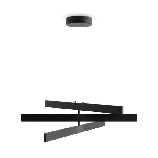 Lampadario Moderno Origami Alluminio Nero Led Integrato 46W Ip20