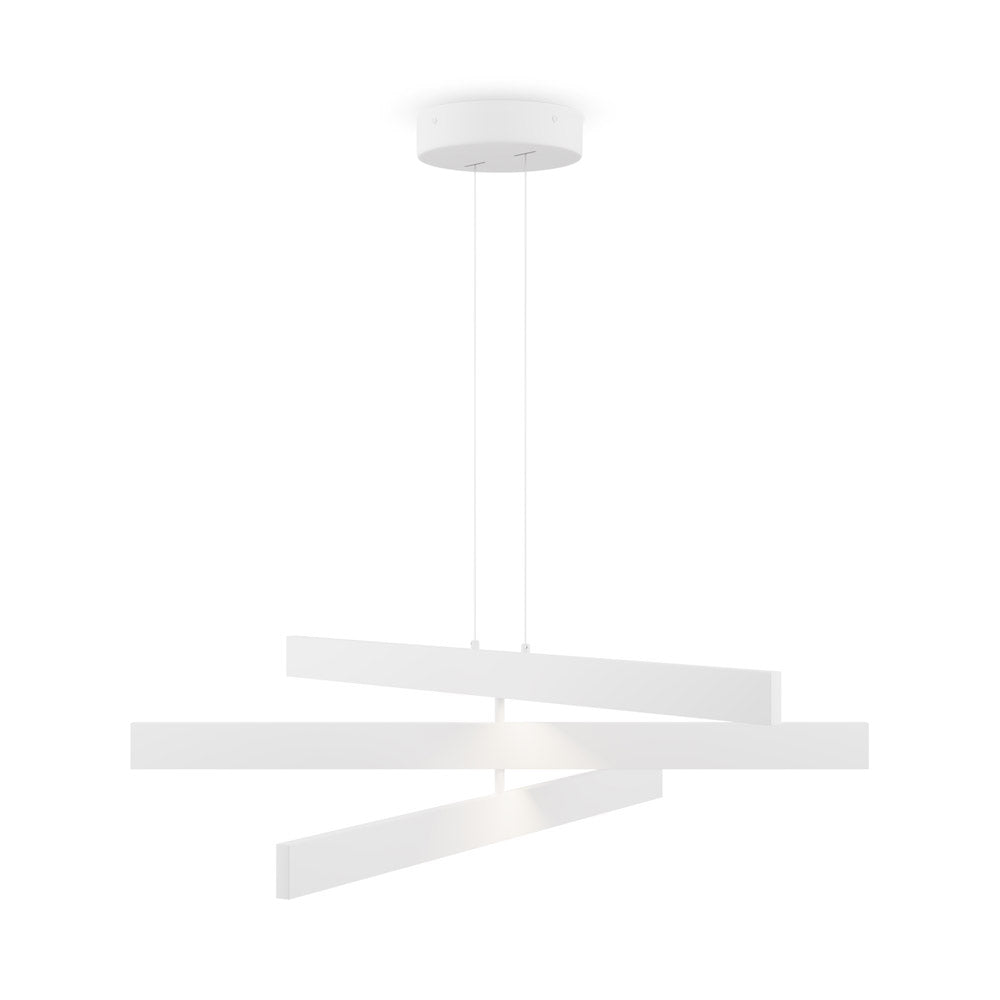 Lampadario Contemporaneo Origami Alluminio Bianco Led Integrato 46W Ip20