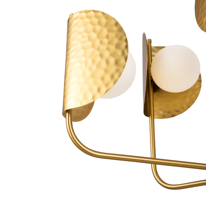 Lampadario A Sospensione Moderno Tropic 6 Luci G9 40W Metallo Ottone Ip20