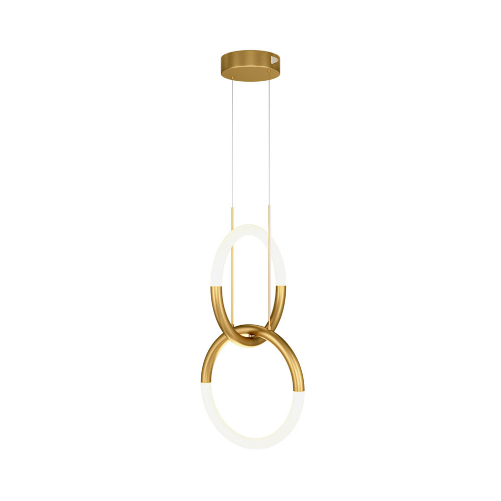 Lampadario A Sospensione Moderno Node Metallo Oro 2 Luci Led 18W