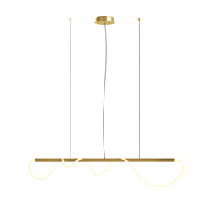 Lampadario A Sospensione Moderno Tau Alluminio Oro 1 Luce Led 30W