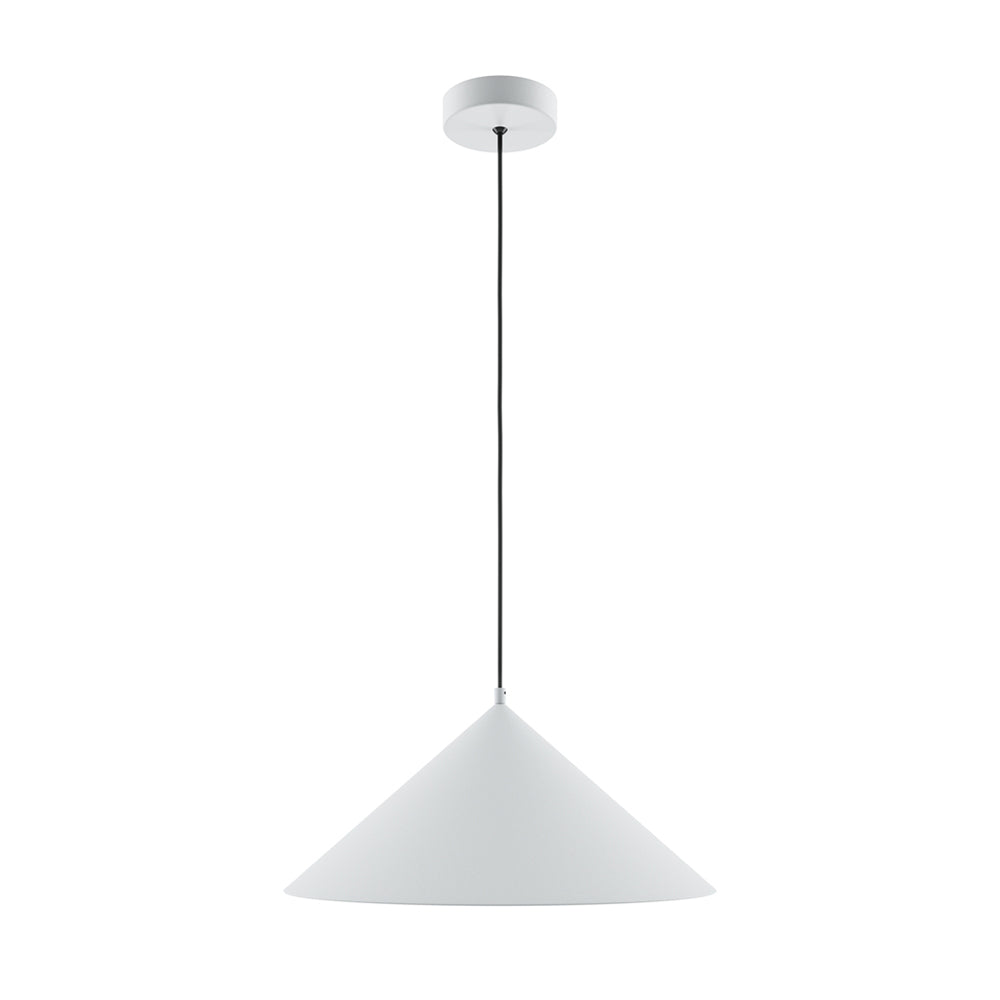 Lampada A Sospensione Moderno Basic Colors 1 Luce E27 40W Metallo Bianco Ip20