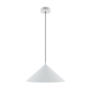 Lampada A Sospensione Moderno Basic Colors 1 Luce E27 40W Metallo Bianco Ip20