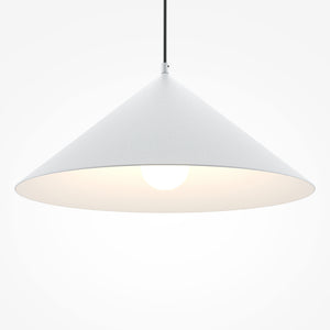 Lampada A Sospensione Moderno Basic Colors 1 Luce E27 40W Metallo Bianco Ip20
