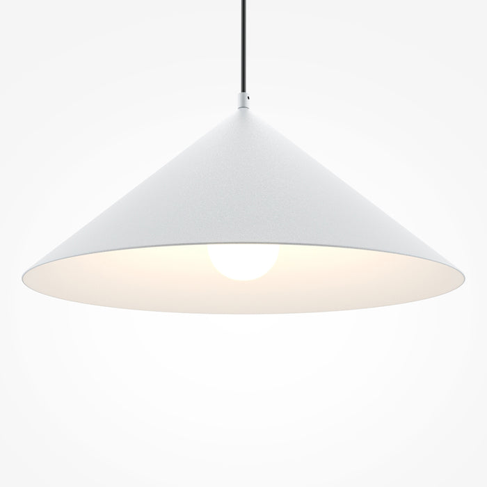 Lampada A Sospensione Moderno Basic Colors 1 Luce E27 40W Metallo Bianco Ip20