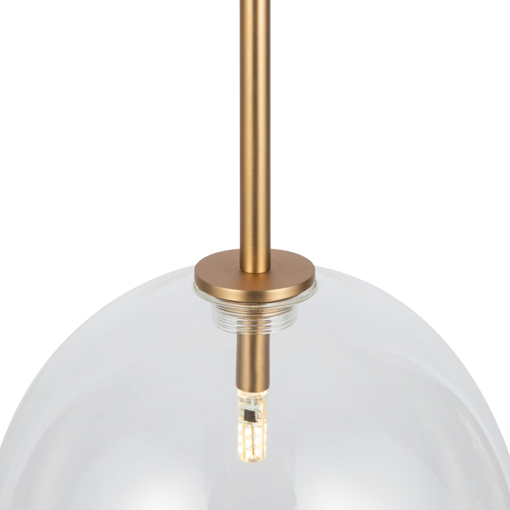 Lampada A Sospensione Moderno Mood 1 Luce G4 20W Metallo Ottone Ip20