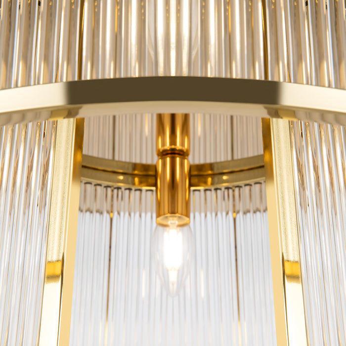 Plafoniera Moderna Frame 6 Luci E14 60W Metallo Oro Ip20