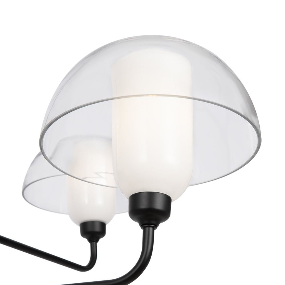 Lampadario A Sospensione Moderno Memory 4 Luci E14 40W Metallo Nero Ip20