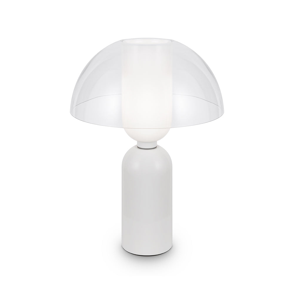 Lampada Da Tavolo Moderna Memory 1 Luce E14 40W Metallo Bianco Ip20