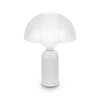 Lampada Da Tavolo Moderna Memory 1 Luce E14 40W Metallo Bianco Ip20