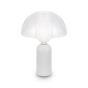 Lampada Da Tavolo Moderna Memory 1 Luce E14 40W Metallo Bianco Ip20
