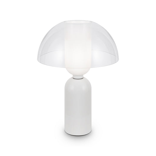 Lampada Da Tavolo Moderna Memory 1 Luce E14 40W Metallo Bianco Ip20