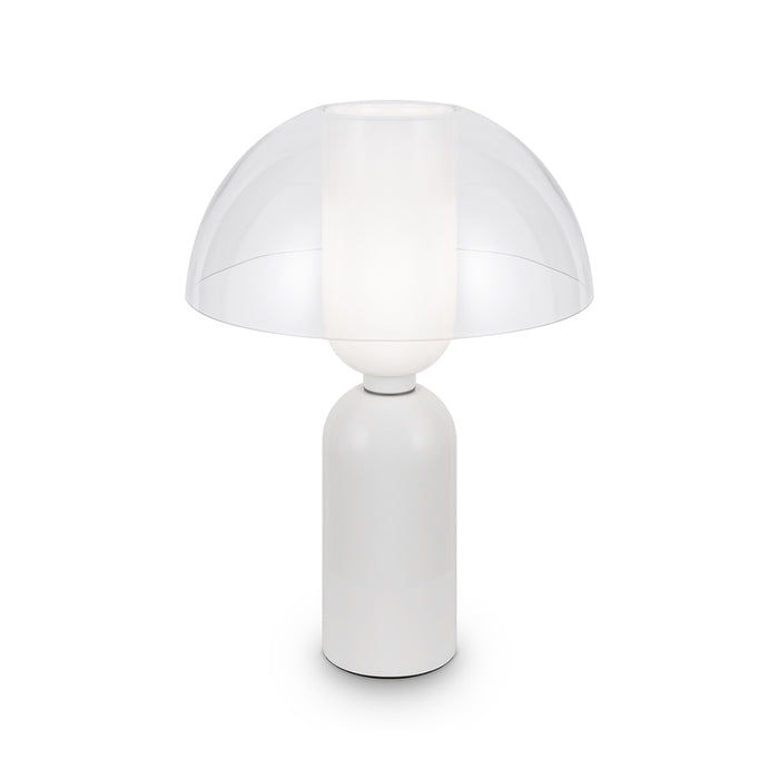 Lampada Da Tavolo Moderna Memory 1 Luce E14 40W Metallo Bianco Ip20