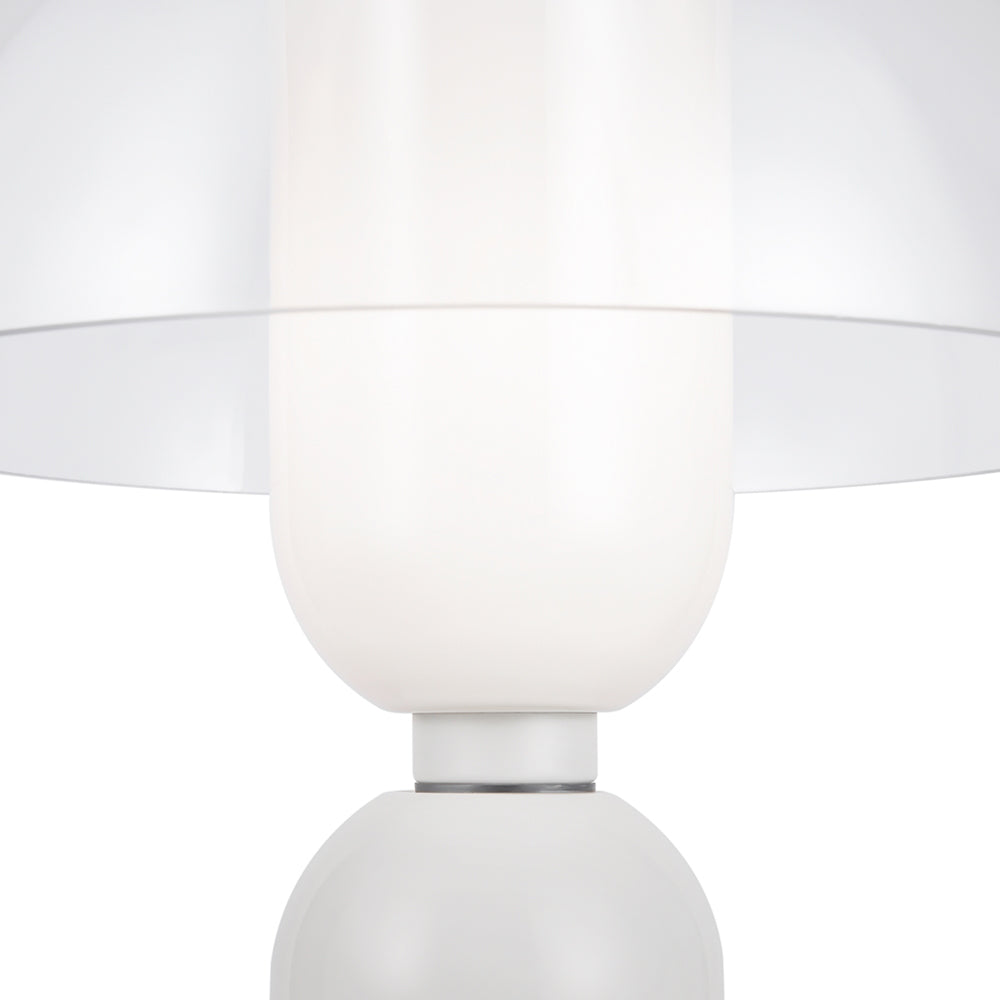 Lampada Da Tavolo Moderna Memory 1 Luce E14 40W Metallo Bianco Ip20