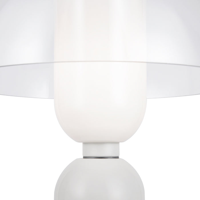 Lampada Da Tavolo Moderna Memory 1 Luce E14 40W Metallo Bianco Ip20