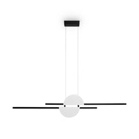 Lampadario Moderno Skyline Alluminio Nero Led Integrato 26W Ip20