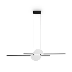 Lampadario Moderno Skyline Alluminio Nero Led Integrato 26W Ip20