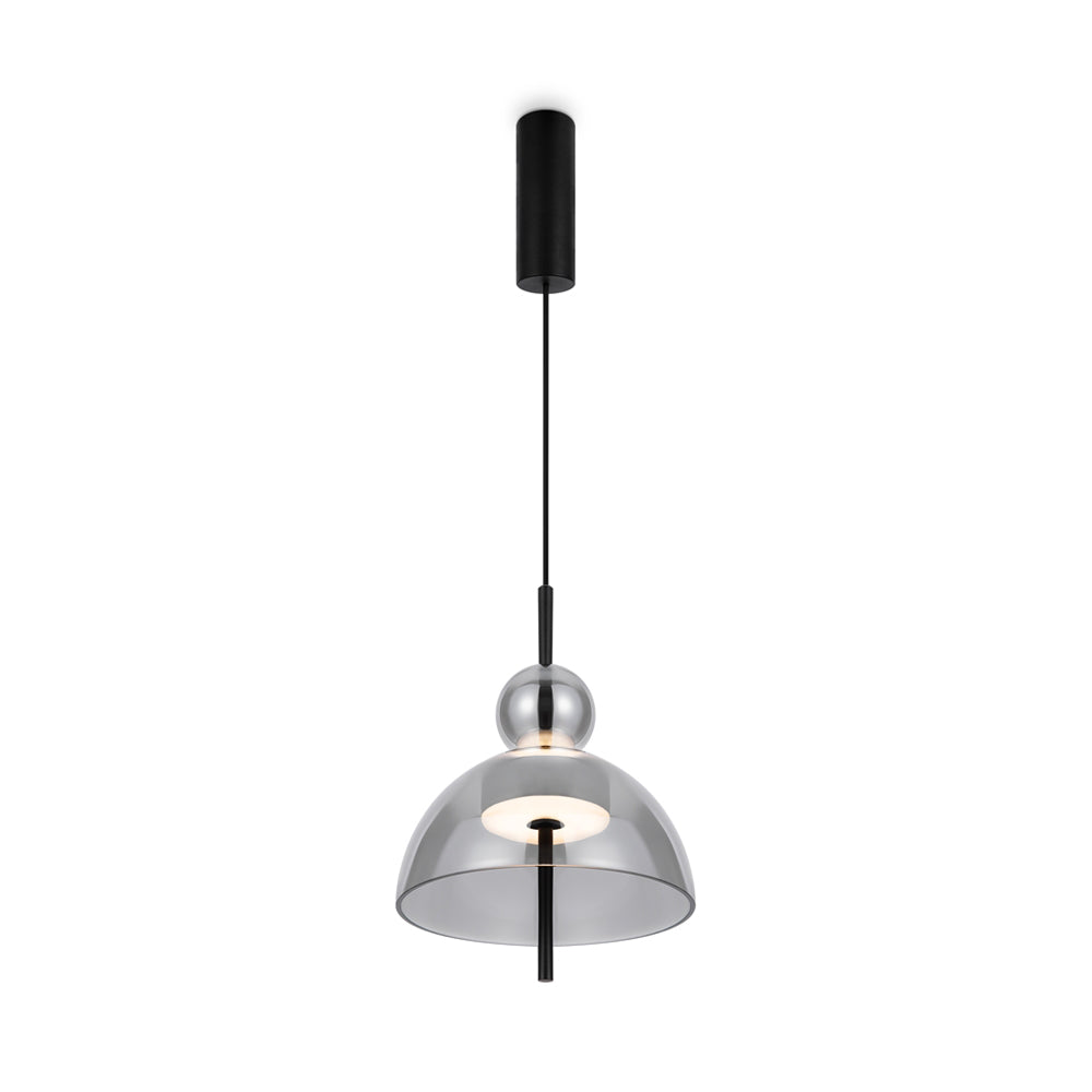 Lampadario Moderno Bangkok Metallo Nero Led Integrato 12W Ip20 3000K