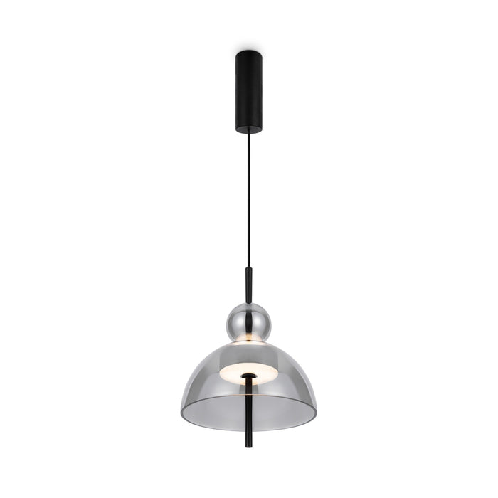 Lampadario Moderno Bangkok Metallo Nero Led Integrato 12W Ip20 3000K