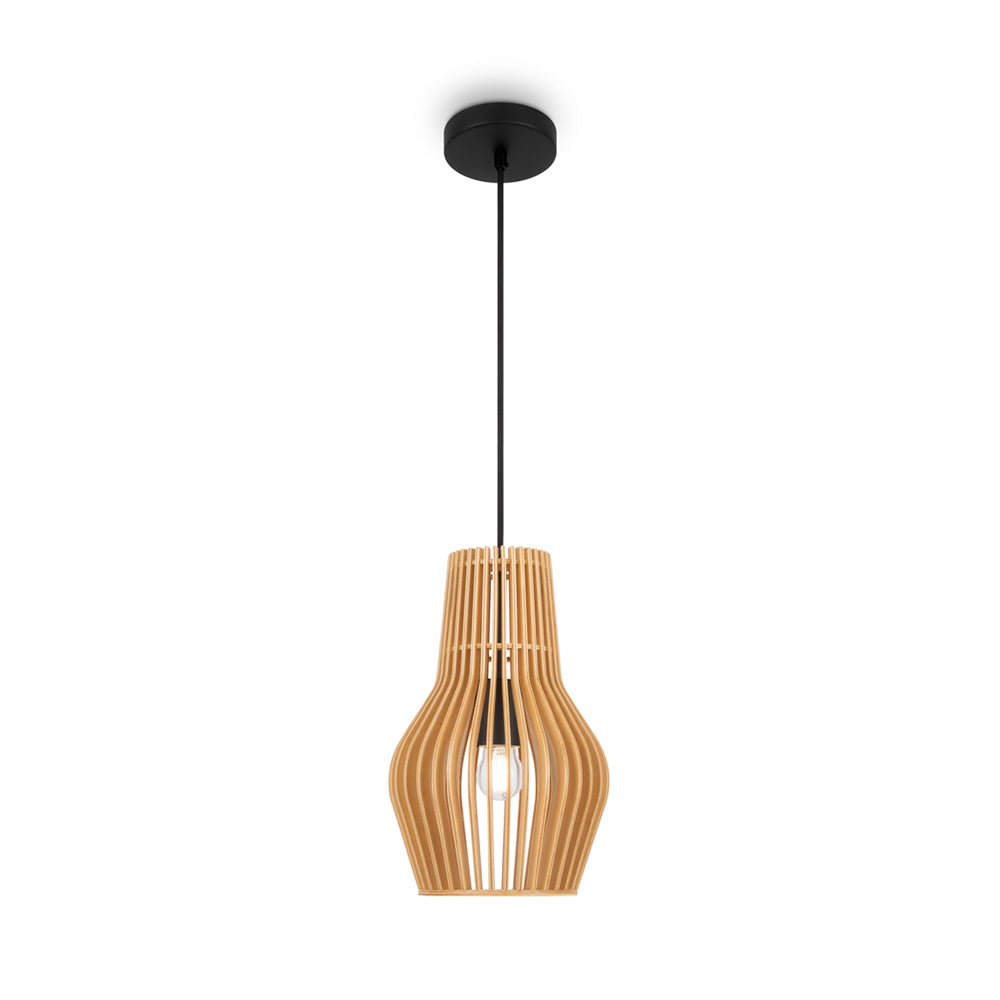 Lampada A Sospensione Moderno Roots 1 Luce E27 40W Metallo Nero D.20 Ip20