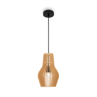 Lampada A Sospensione Moderno Roots 1 Luce E27 40W Metallo Nero D.20 Ip20