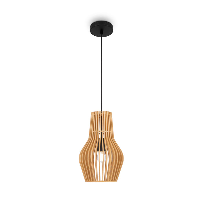 Lampada A Sospensione Moderno Roots 1 Luce E27 40W Metallo Nero D.20 Ip20