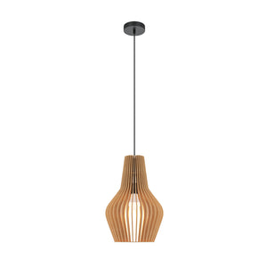 Lampada A Sospensione Moderno Roots 1 Luce E27 40W Metallo Nero D.30 Ip20