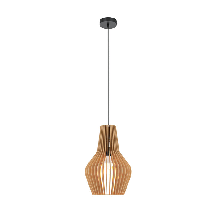Lampada A Sospensione Moderno Roots 1 Luce E27 40W Metallo Nero D.30 Ip20