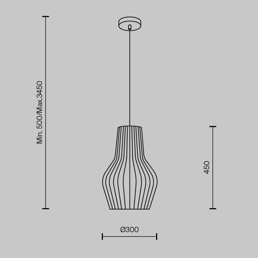 Lampada A Sospensione Moderno Roots 1 Luce E27 40W Metallo Nero D.30 Ip20