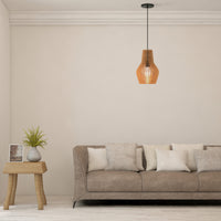 Lampada A Sospensione Moderno Roots 1 Luce E27 40W Metallo Nero D.30 Ip20