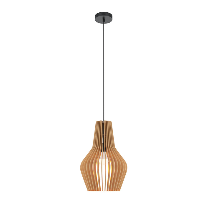 Lampada A Sospensione Moderno Roots 1 Luce E27 40W Metallo Nero D.30 Ip20