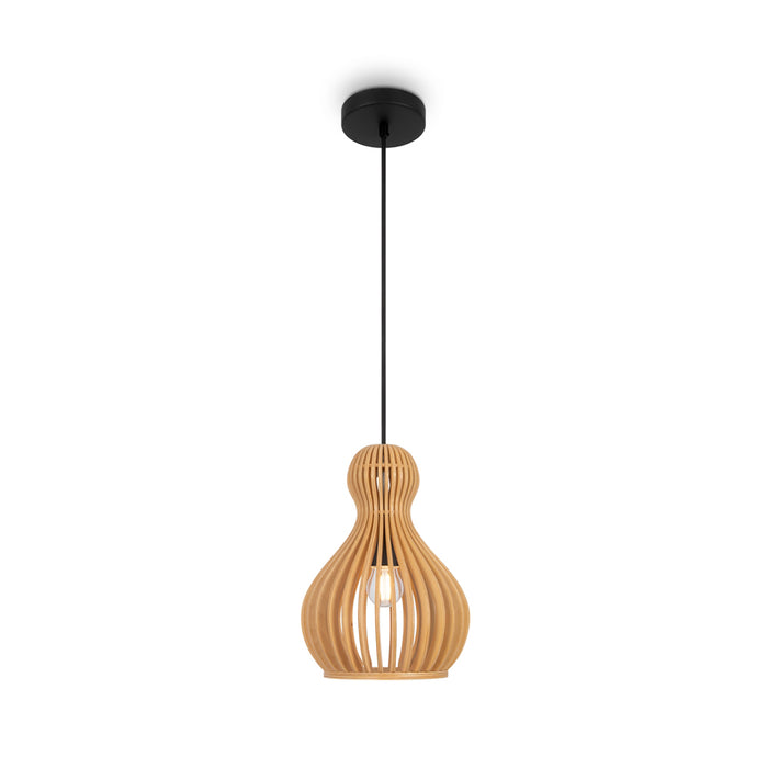 Lampadario A Sospensione Moderno Roots Luce E27 40W Metallo Nero D.20 Ip20