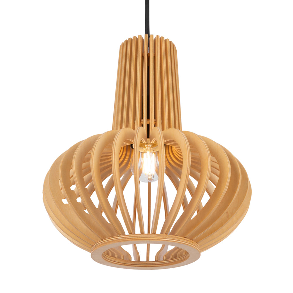 Lampada A Sospensione Moderno Roots 1 Luce E27 40W Metallo Nero D.35 Ip20