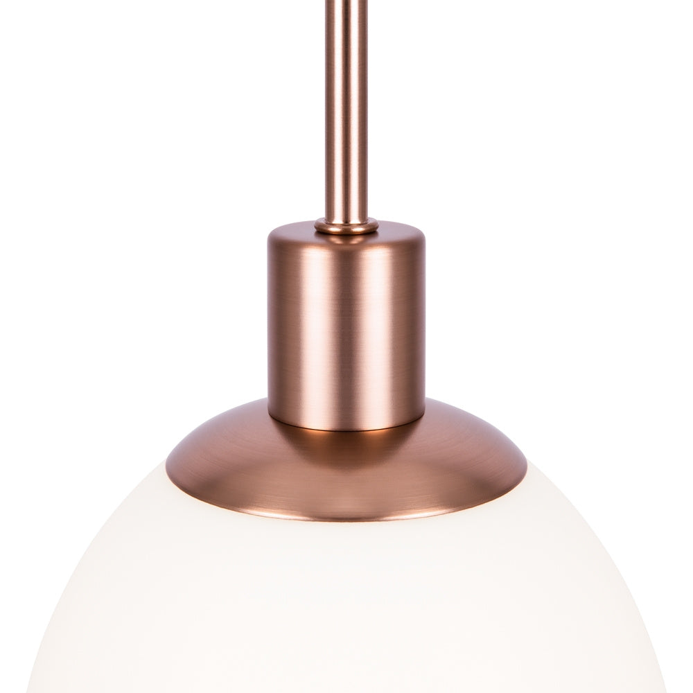 Sospensione Contemporanea Erich Metallo Oro Rosa 1 Luce E Diffusore Bianco