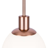 Sospensione Contemporanea Erich Metallo Oro Rosa 1 Luce E Diffusore Bianco