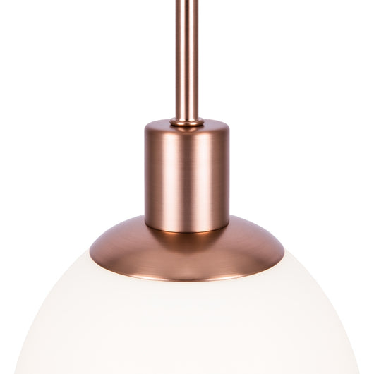 Sospensione Contemporanea Erich Metallo Oro Rosa 1 Luce E Diffusore Bianco