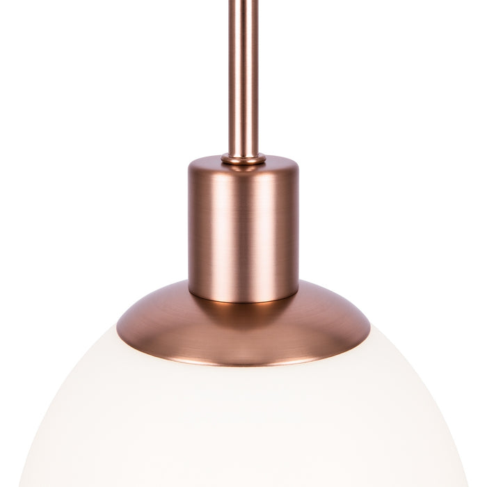 Sospensione Contemporanea Erich Metallo Oro Rosa 1 Luce E Diffusore Bianco