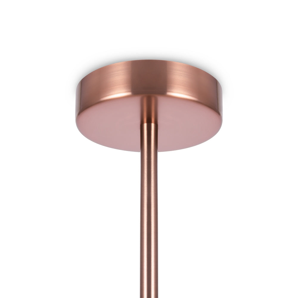 Sospensione Contemporanea Erich In Metallo Oro Rosa 3 Luci E Diffusori Bianchi