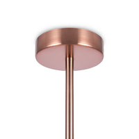 Sospensione Contemporanea Erich In Metallo Oro Rosa 3 Luci E Diffusori Bianchi