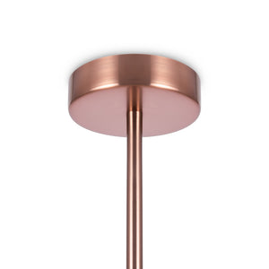 Sospensione Contemporanea Erich In Metallo Oro Rosa 3 Luci E Diffusori Bianchi