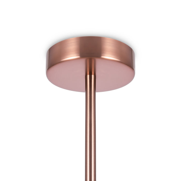 Sospensione Contemporanea Erich In Metallo Oro Rosa 3 Luci E Diffusori Bianchi