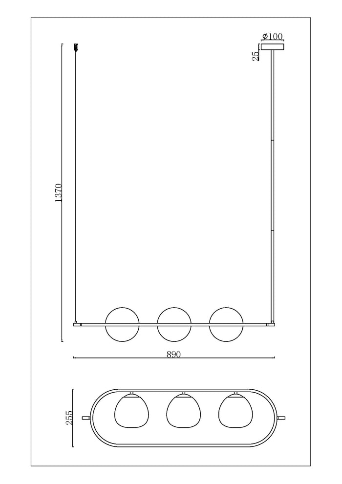 Sospensione Contemporanea Erich In Metallo Oro Rosa 3 Luci E Diffusori Bianchi