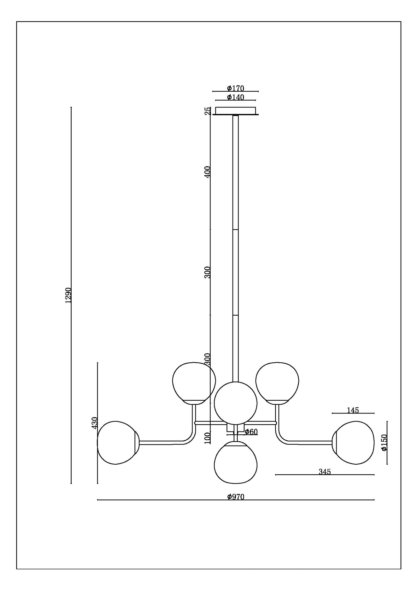 Lampadario Sospensione Erich In Metallo Oro Rosa 8 Luci E Diffusori Bianchi