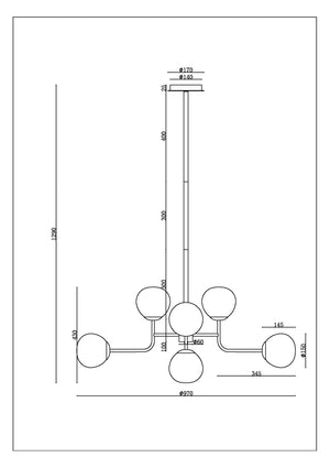 Lampadario Sospensione Erich In Metallo Oro Rosa 8 Luci E Diffusori Bianchi