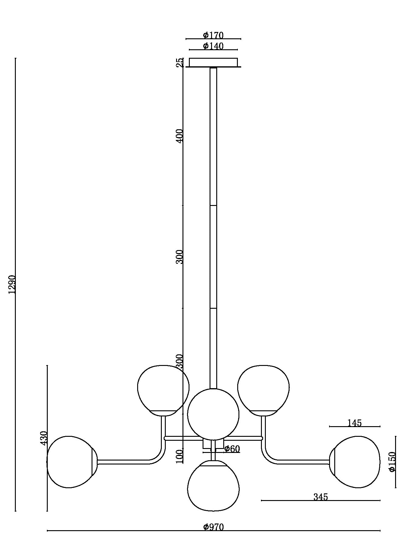 Lampadario Sospensione Erich Metallo Nichel 8 Luci Diffusori Bianchi