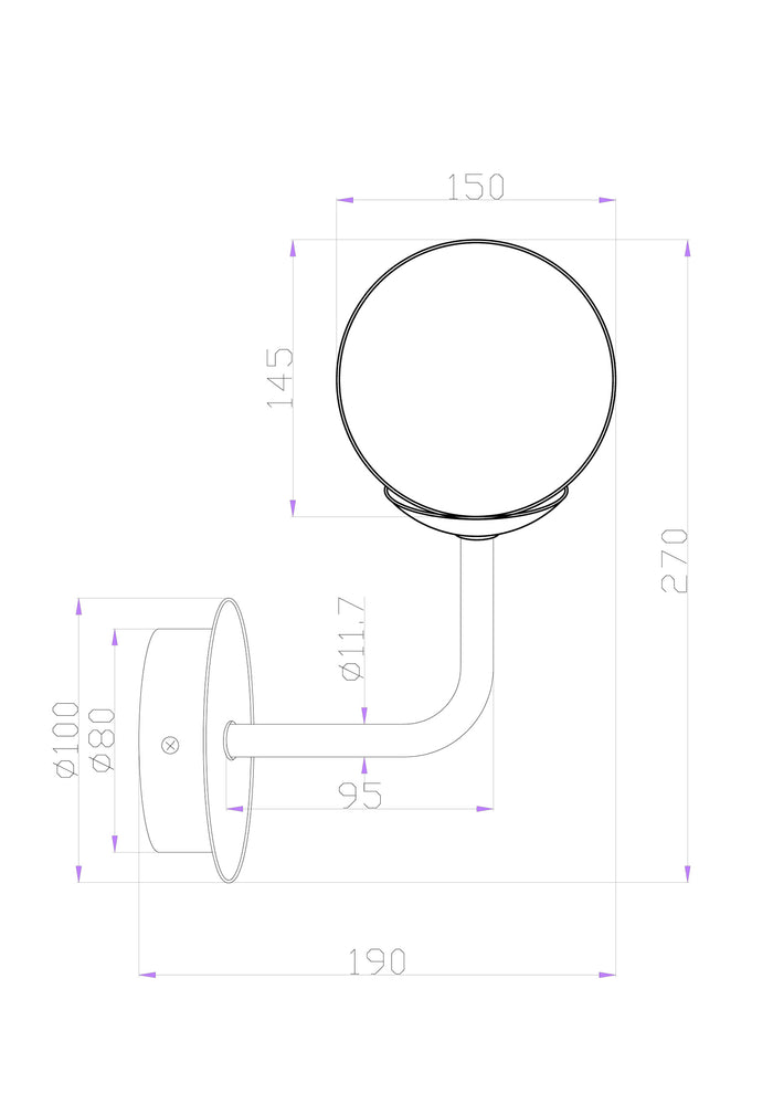 Applique Contemporanea Erich Struttura In Metallo Oro Rosa 1 Luce
