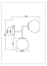 Applique Contemporanea Erich Struttura In Metallo Oro Rosa 2 Luci