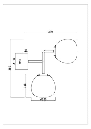 Applique Contemporanea Erich Struttura In Metallo Oro Rosa 2 Luci
