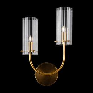 Applique Contemporanea Arco Struttura In Metallo Ottone 1 Luce Diffusore Vetro