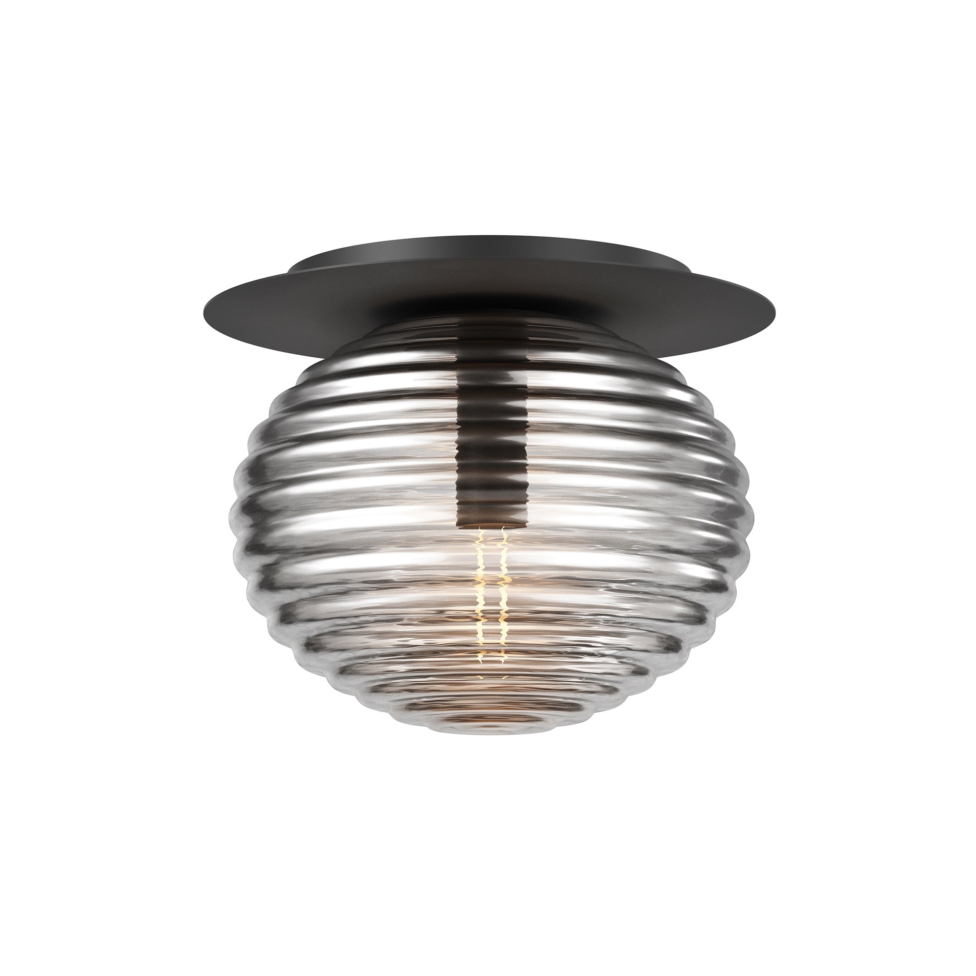 Plafoniera Moderna Reels 1 Luce E27 60W Metallo Nero Ip20